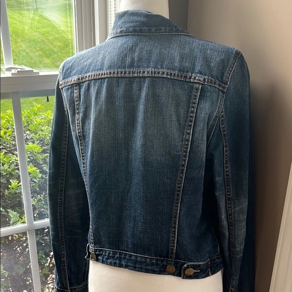 GAP Classic Blue Cropped Denim Jacket Medium - Picture 10 of 11